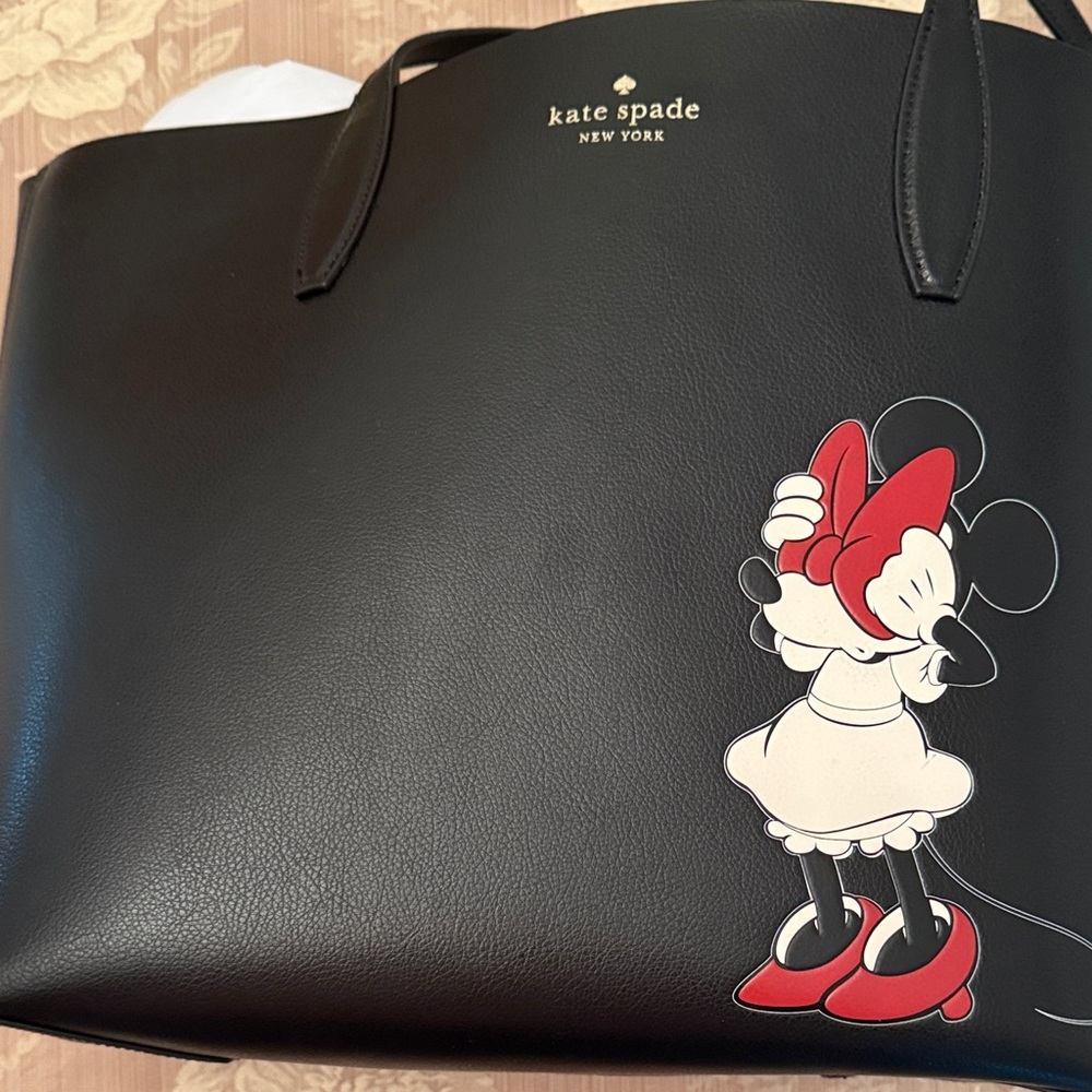 Kate Spade Black Tote with Minnie Mouse Design